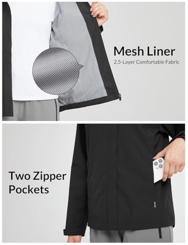 baleaf Womens Rain Jacket Waterproof Lightweight Hooded Windbreaker Hiking Traveling Outdoor Raincoat3