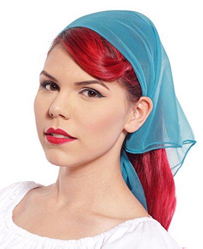 Sheer Chiffon Scarf - 24” Square - 7 Colors - Head, Hair, Neck 50s Style2