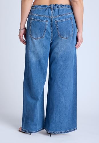 ELOQUII Women's Plus Size Loose Drawstring Waist Jean3