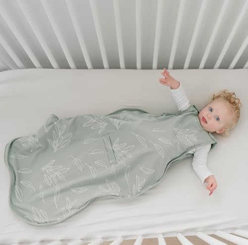 Image of Woolino 4 Season Ultimate Baby Sleep Sack - Merino Wool Baby Sleeping Bag, Organic Cotton Outer, Temperature Regulating Wearable Blanket, All Season, 2 Months-2 Years - Sage