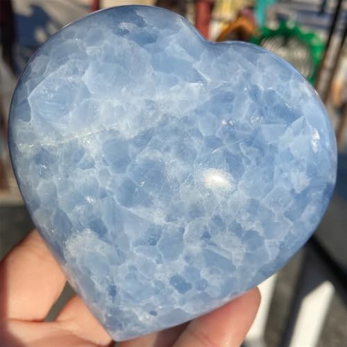 Calcite Bleue pierre précieuse cœur 610g 700g divination maison
