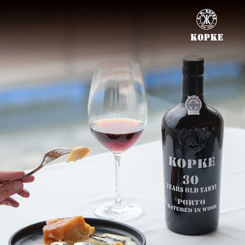Kopke Portwein Tawny 30 Jahre - Im Holzfass gereifter Wein | Dessertwein in Traditioneller Flasche mit Hölzernem Geschenkkarton, ein sinnvolle geschenke | Portwein Rot mit 0,75l, 20% vol.