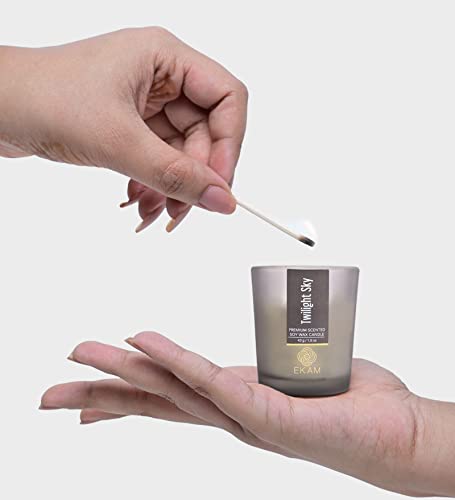 Image of EKAM Twilight Sky Votive Soy Wax Scented Candle, 40 Grams, 10 Hours Burn Time| Long Lasting Premium Candles | Ideal for Home Decor | Gifting & Aromatherapy (Pack of 6)