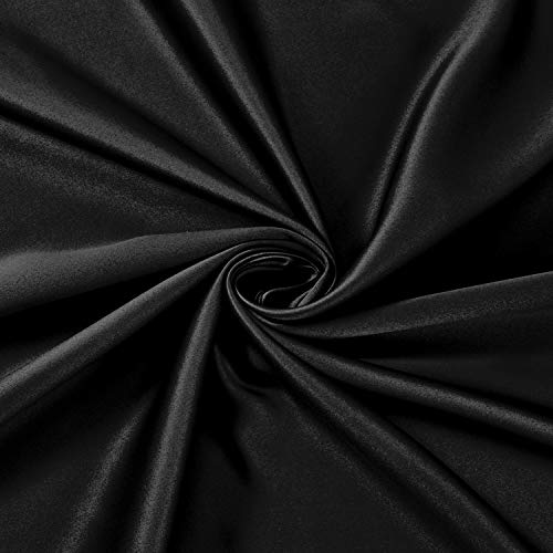 Image of Amazon Brand - Solimo Room Darkening Blackout Door Curtain, 7 Feet, Set of 2 (Black), Eyelet, Solid