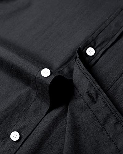 Image of Alimens & Gentle Mens Solid Oxford Shirt Long Sleeve Dress Shirt Work Casual Button Down Shirts with Pocket