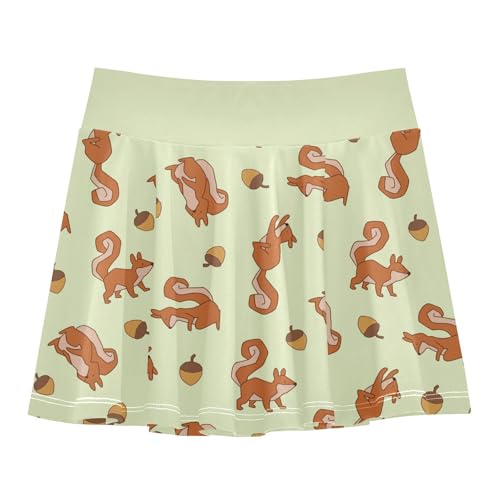 Girls Skorts High Waist Athletic Skirts with Shorts Squirrel Stretchy Teens Performance Tennis