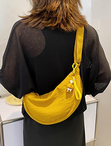 Image of Crossbody Bag Hobo Sling Crescent Bags Women Men Trendy Small Shoulder Bag Purse Dumpling Casual Handbag Adjustable Strap