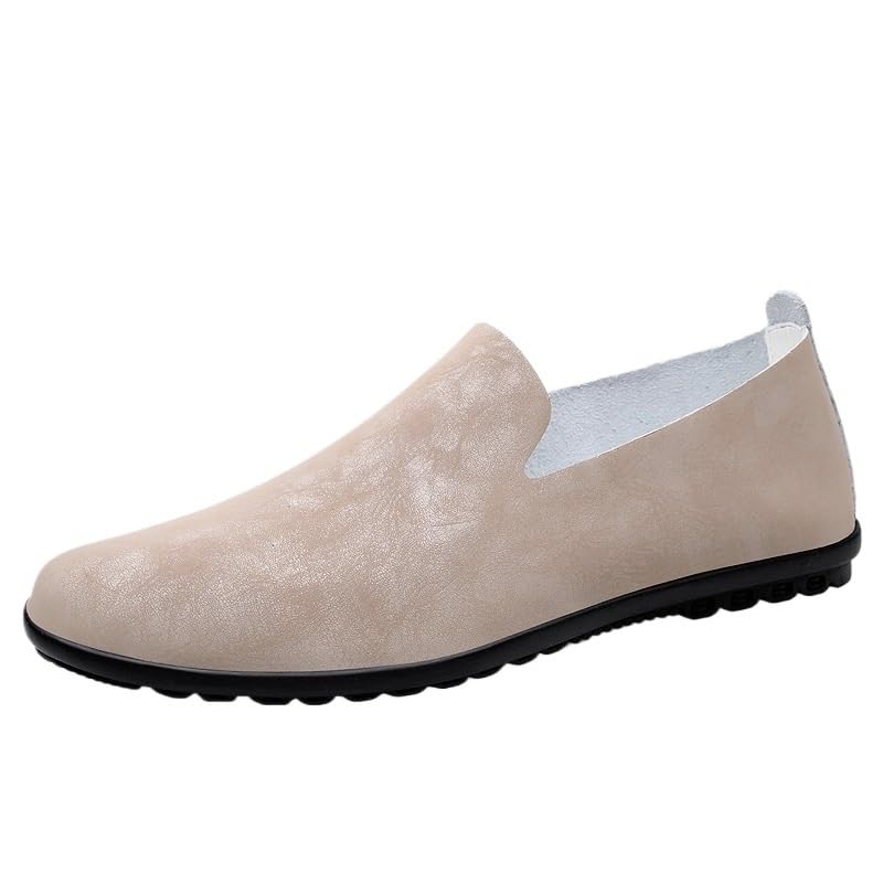 All-Match Leather Men Business Dress Shoes Black Pointy Breathable Shoes Fashion Men Driving Flats Comfortable Slip On Formal Loafers