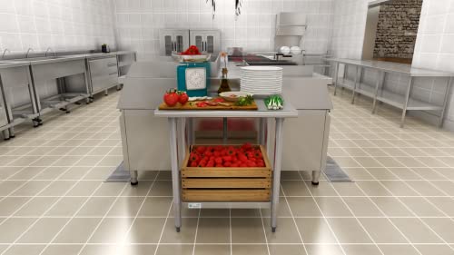 Image of KoolMore Commercial 24x30'' Stainless Steel Work Table with Wheels for Restaurant or Home Use, Under Storage Shelf Food, Tools, Equipment, & Hardware, Heavy Duty Metal Workspace (CT2430-18C), Silver