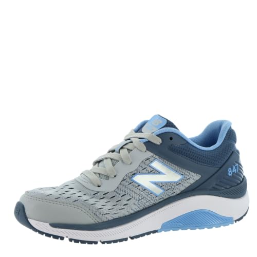 Image of New Balance Women's 847 V4 Walking Shoe, Light Aluminum /Vintage Indigo /Team Carolina, 9 N US