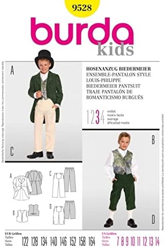BurdaChildren's Sewing Pattern 9528 - Biedermeier Pantsuit Sizes: 7-14