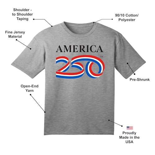 Image of 250 Anniversary USA Shirt, America250 Official Classic Logo Kids 250th Anniversary Shirt, 4th of July Merchandise