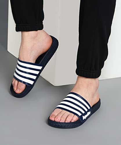 Image of Aqualite AL-191 Men Slides Slipper with Slip-on wear, Comfort and Flat Base Flipflop for dailywear uses.