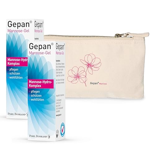 Gepan Mannose-Gel, 2x30 ml + gratis Kosmetiktasche: Intimpflege mit Schutzfaktor - Mannose & Hyaluronsäure - Unterstützt Hautbarriere im Intimbereich, Schutz vor Infektionen, z. B. Blasenentzündung