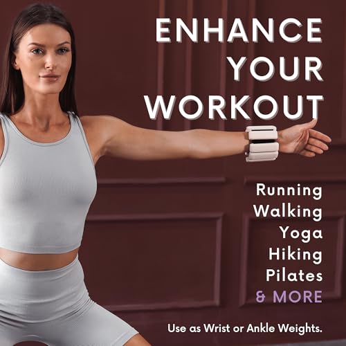 Image of Polyfit Wrist & Ankle Weights - Wearable Weights for Women, Yoga & Pilates | 1.2 lb each, 2.4 lb pair, adjustable straps, silicone design, for walking, barre, yoga, Pilates, cardio and home workouts