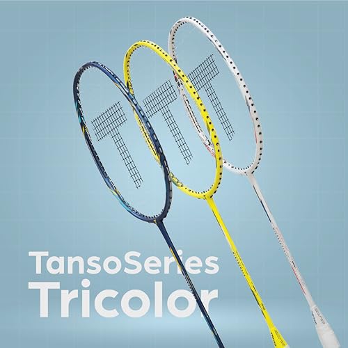 Image of TANSO Windbender Full Graphite Ultra Light Weight Carbon Fibre Strung Badminton Racket (32 Lbs Tension, 680 mm Long, 77 Grams, Strung with Premium Strings and Full Racquet Cover)