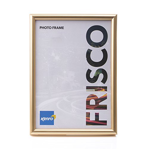 Kenro Cornice Foto Serie Frisco 21x30 cm Oro – Portafoto da Tavolo e Parete con Supporto – Cornici 21x30 Con Vetro Frontale – FR2130G