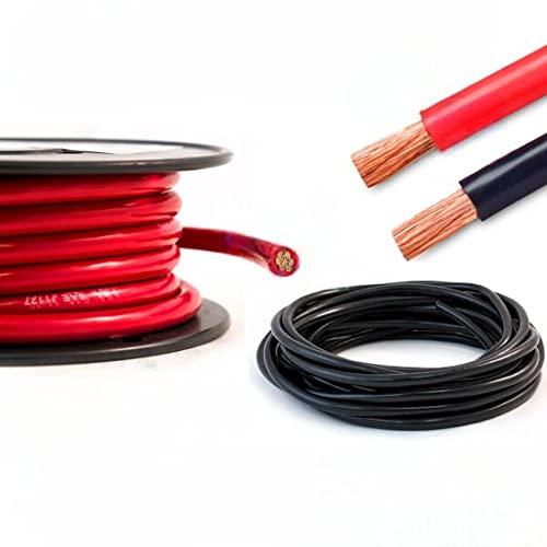 Hi-Flex Battery Cable 16mm² - 95mm² Black & Red PVC Heavy Duty Flexible Copper Welding Wire Starter Inverter Cable (50mm, 345 Amps, Black, 1 Metre)