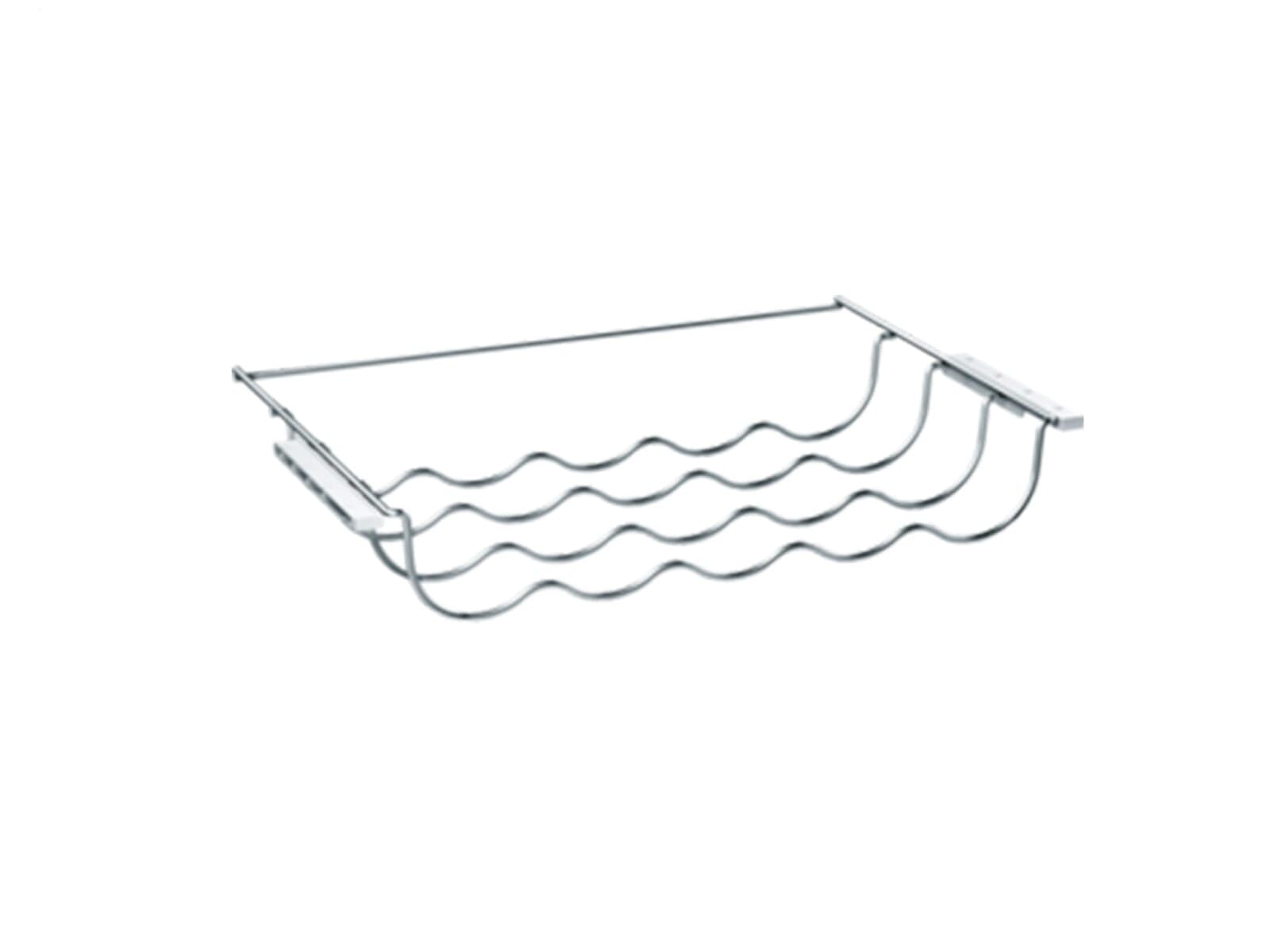 Bosch KSZ10020, Flaschenablage für aufgelistete EINBAU-Kühlgeräte, 5 Flaschen, 28,7 × 47,8 × 7,7 cm (L × B × H), lebensmittelecht, chrom