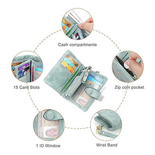 conisy Geldbörse Damen Kurzer Süß Geldbeutel Leder Für Frauen - Weich Bequem Portemonnaie mit Viel Kartenfächer – Bild 6