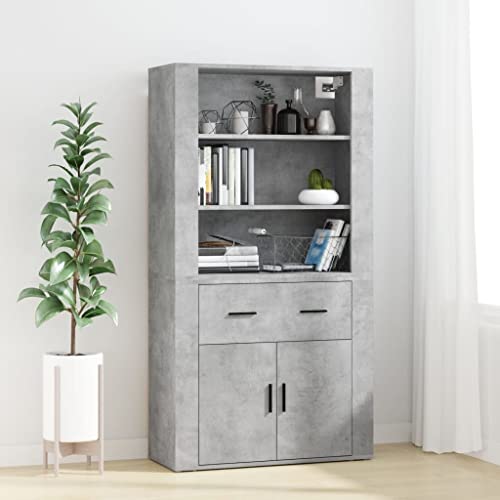 Cómoda con mucho espacio gris hormigón para almacenamiento de salón 3