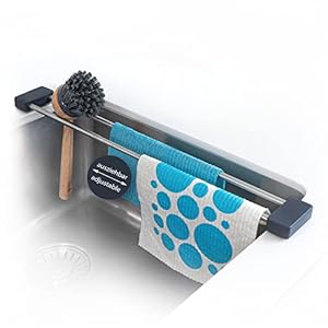 Sanni Shoo drip.line – multifunktionaler Spülen-Abtropfer, Spültuchhalter, Ordnungshelfer, Spülbecken- Organizer…