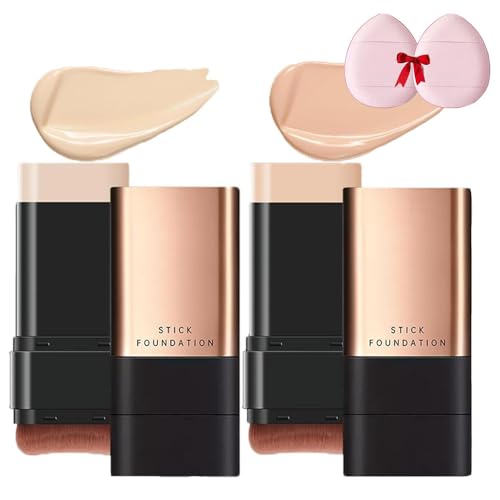 2 In 1- Luxury Anti-Wrinkle Foundation Stick,Double Head Foundation Make Up Stick,Korea Flawless Eraser Foundation Stick With Br