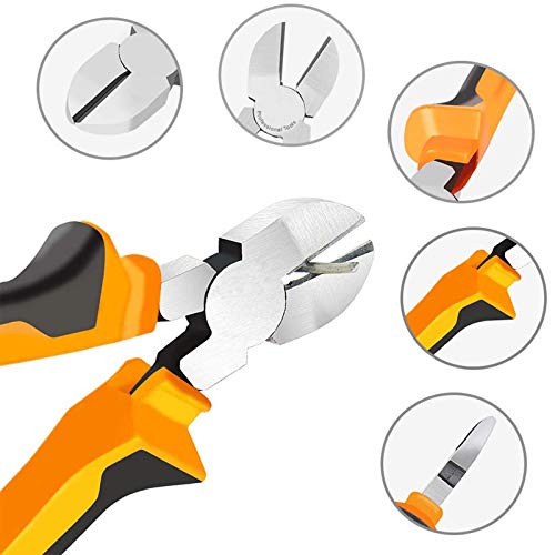 Image of 6 inch Wire Cutters Heavy Duty Diagonal Pliers for Cutting Wires Craft | Side Cutters for Artificial Flowers, Crafting, Chicken Wire, Orange