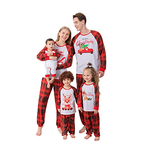 Conjunto de pijama familiar a juego de Navidad, cómodo algodón personalizado de Navidad, ropa de dormir de vacaciones, pijamas para mujeres, hombres, niños y niños pequeños, mujer, XL
