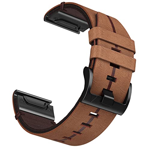 Bracelet en Cuir Fenix 7, Bracelet de 22mm pour Fenix 7 Solar, Fenix 7 Sapphire Solar, Fenix 6 /pro/Sapphire, Fenix 5 /plus, Forerunner 935/945/955, Approach S60, Quatix 5/6/7, Instint Serie