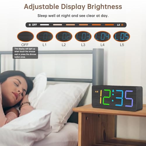Horloge numérique LED avec variateur et contrôle du volume sonore - 5