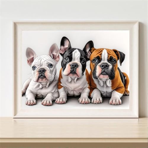 Diamond Painting Kit Chien 5D avec accessoires complets pour adulte débutant - 50x70cm M-81