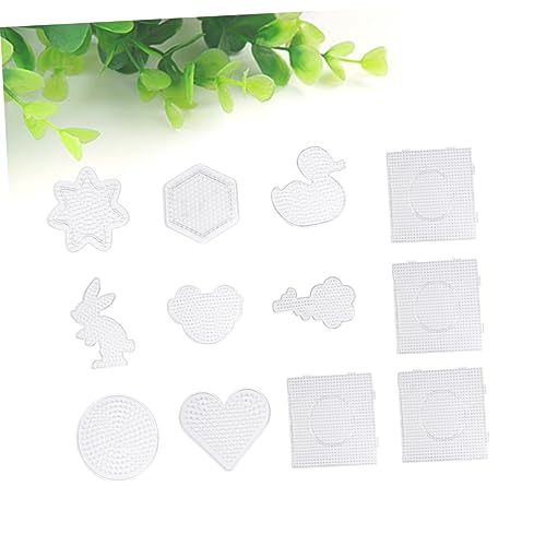 TOYANDONA 24 Peças Miçangas De Fusíveis Artesanais Diy Contas Derretidas Pegboards Transparentes Peg