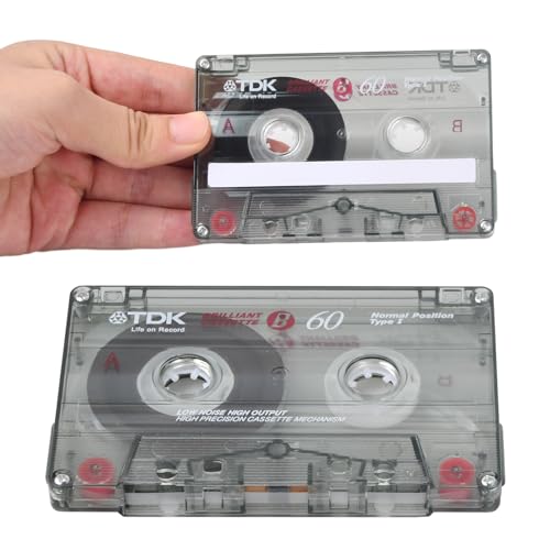 Natuce 10 Stück Kassette,Audio-Kassetten geräuscharm,60-Minuten Low Noise Musikkassette,Transparenter Kunststoff-Kassettenbandhülle,Leere Kassetten,für Vorlesungen Seminare Alltägliche Aufnahmen