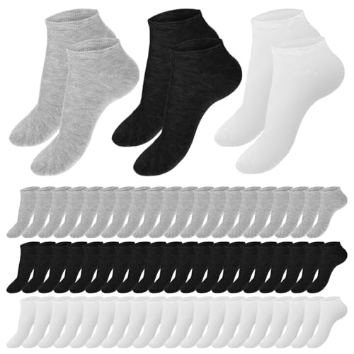 Dimeho 100 Pairs Ankle Socks for Men Women Breathable Mens Socks Athletic Cushioned Running Low Cut Sock Moisture Wicking Cotton Short Sports Sock