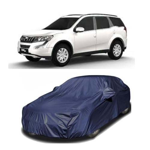 Image of Car Body Cover Compatible with Mahindra XUV 500 | Water, Dust & UV Protection | Mirror Pockets | Elastic Grip | Triple Stitch XUV 500 Car Cover (Blue)