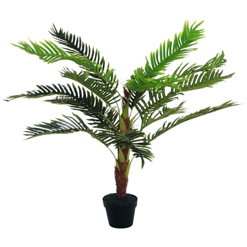 Outsunny Palmier Artificiel Hauteur 123 cm Arbre Artificiel décoration Plastique Fil de Fer Pot Inclus Vert