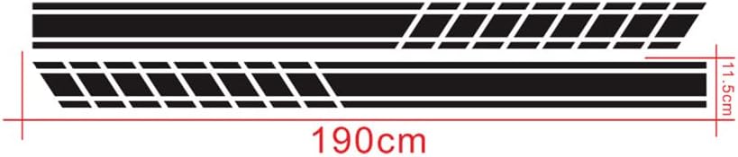 SANRILY 2pcs/Set Universal Cool and Fashion Car Side Sticker Sports Racing Stripe Decals DIY Car Body Decor Accessories for Car Truck Car Body Side Door Blue image 2