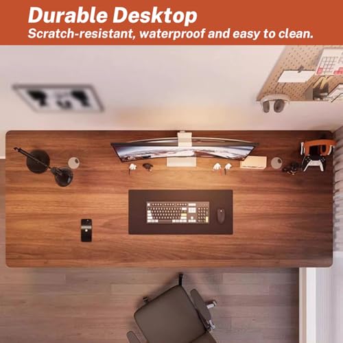 Bureau d'ordinateur minimaliste en bois massif avec support écran pour PC - 3