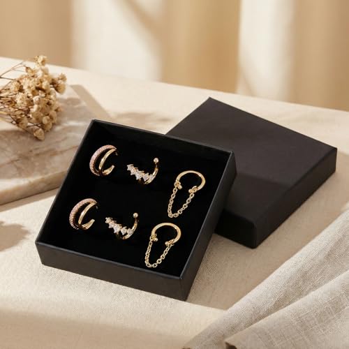 Image of Ear Cuffs Non Piercing 14K Gold Plated Ear Cuff Earrings for Women Trendy Clip on Cartilage Earring Stacks Non Pierced Adjustable Fake Earrings Set Jewelry Christmas Gift 2026 Stocking Stuffers