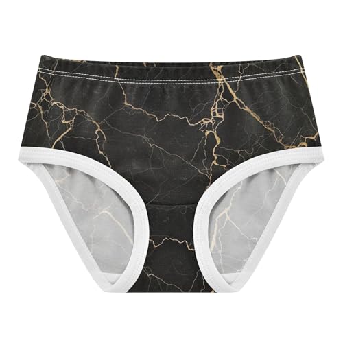 Classical Black Marble Gold Vein Panties for Girl Toddler Girls Underwear Cotton Fun Kids Undies Briefs 2t