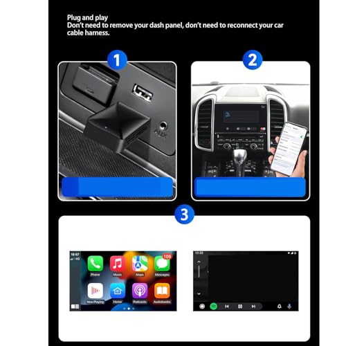 Jiawu 2 in 1 Wireless CarPlay Adapter & Wireless Auto Adapter, Convert Wired CarPlay to Wireless CarPlay - Image 4