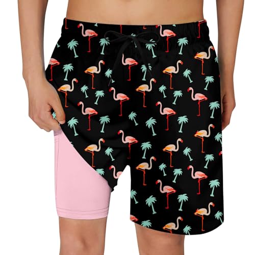 Image of Cozople Boys Swim Trunks Compression Liner Swim Shorts Quick Dry Bathing Suit with Boxer Brief Swimwear 2-20T