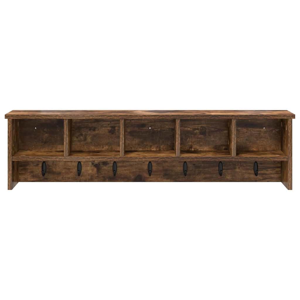 vidaXL Wandmontierter Kleiderständer Räuchereiche 100 x 16 x 26 cm, Moderner Wandgarderobe, praktische Ablage für den Flur, platzsparender Stauraum, stylische Möbel-Lösung
