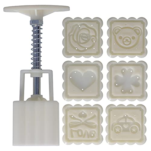 Restokki Cake Mold DIY Hand Press Mold 6 Stamps Cake Dessert 50g for Baking