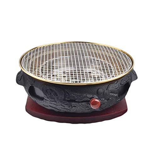 Cast Iron Charcoal Grill, Multi-Function Consumer And Commercial Smokeless Grill, Thick And Durable Healthy Grill Pan Frying Pan,L