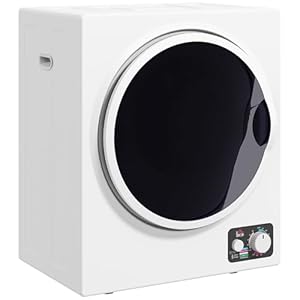 HOMCOM Mini Wäschetrockner 4 kg mit 4 Programme bis zu 65℃ 850W Freistehend Wandmontierbar Ablufttrockner mit 2 Heizstufen, Sterilisation, Edelstahltrommel Trockner für Kleidung Wohnmobile Weiß
