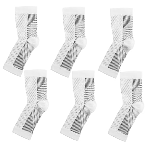 Hemoton Running Compression Socks for Men 3 Pairs High Elastic Ankle Brace for Basketball and Cycling