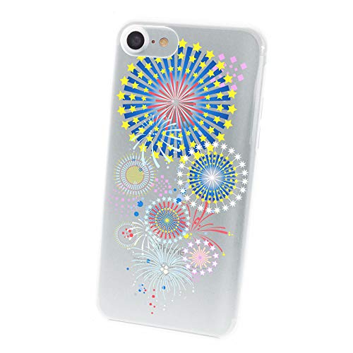 らくらくスマートフォン me F-01L / F-42A 専用 スマホケース カバー ポリカーボネート製 【デザインA クリア/花火 カラフル】 RB-946A