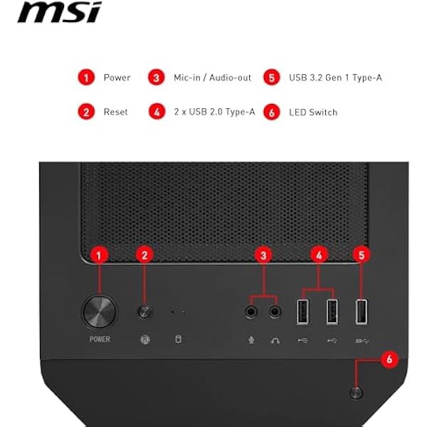 MSI MAG FORGE M100R Mini Tower obudowa PC szkło hartowane obsługuje Micro-ATX i Mini-ITX Mesh Front 4 x wentylator ARGB 120 mm z kontrolerem koncentratora magnetyczny filtr kurzu USB 3.2 Gen 1